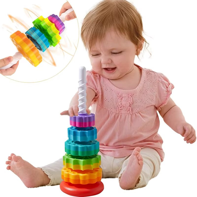 Baby Rainbow Spinning Stacking Toy