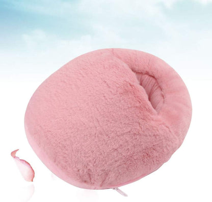 IMIKEYA USB Heated Foot Warmer & Plush Massager – Cozy Thermal Slippers (Pink)