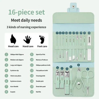 16-Piece Manicure Pedicure Set